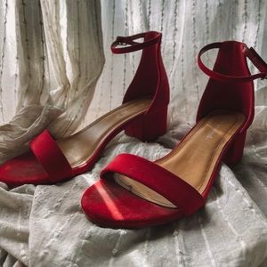 Short red heel sandal